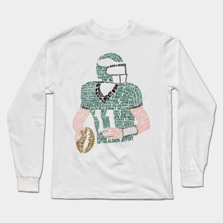 Carson Wentz Eagles Typography Art Long Sleeve T-Shirt